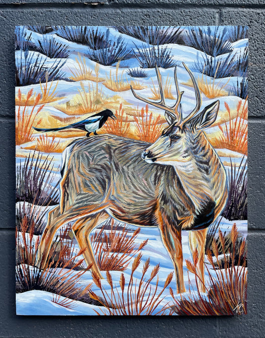 The Mule Deer and the Magpie